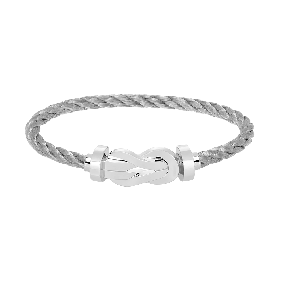 [AM]LARGE 8-FIGURE BUCKLE BRACELET - WHITE GOLD
