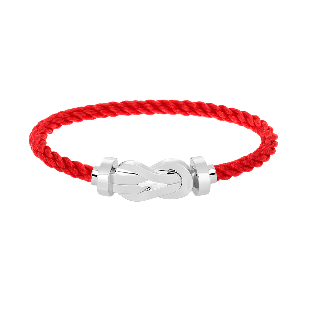 [AM]LARGE 8-FIGURE BUCKLE BRACELET - WHITE GOLD