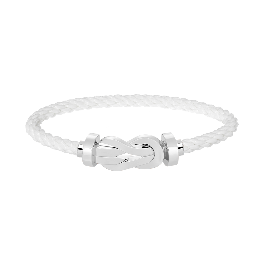 [AM]LARGE 8-FIGURE BUCKLE BRACELET - WHITE GOLD