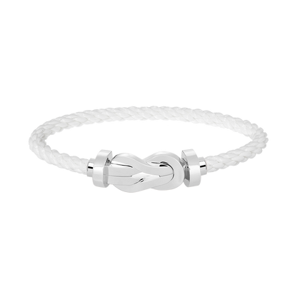 [AM]LARGE 8-FIGURE BUCKLE BRACELET - WHITE GOLD