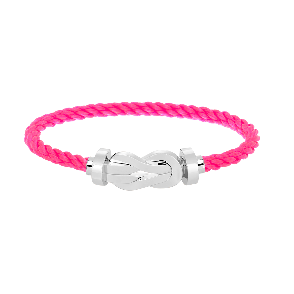 [AM]LARGE 8-FIGURE BUCKLE BRACELET - WHITE GOLD