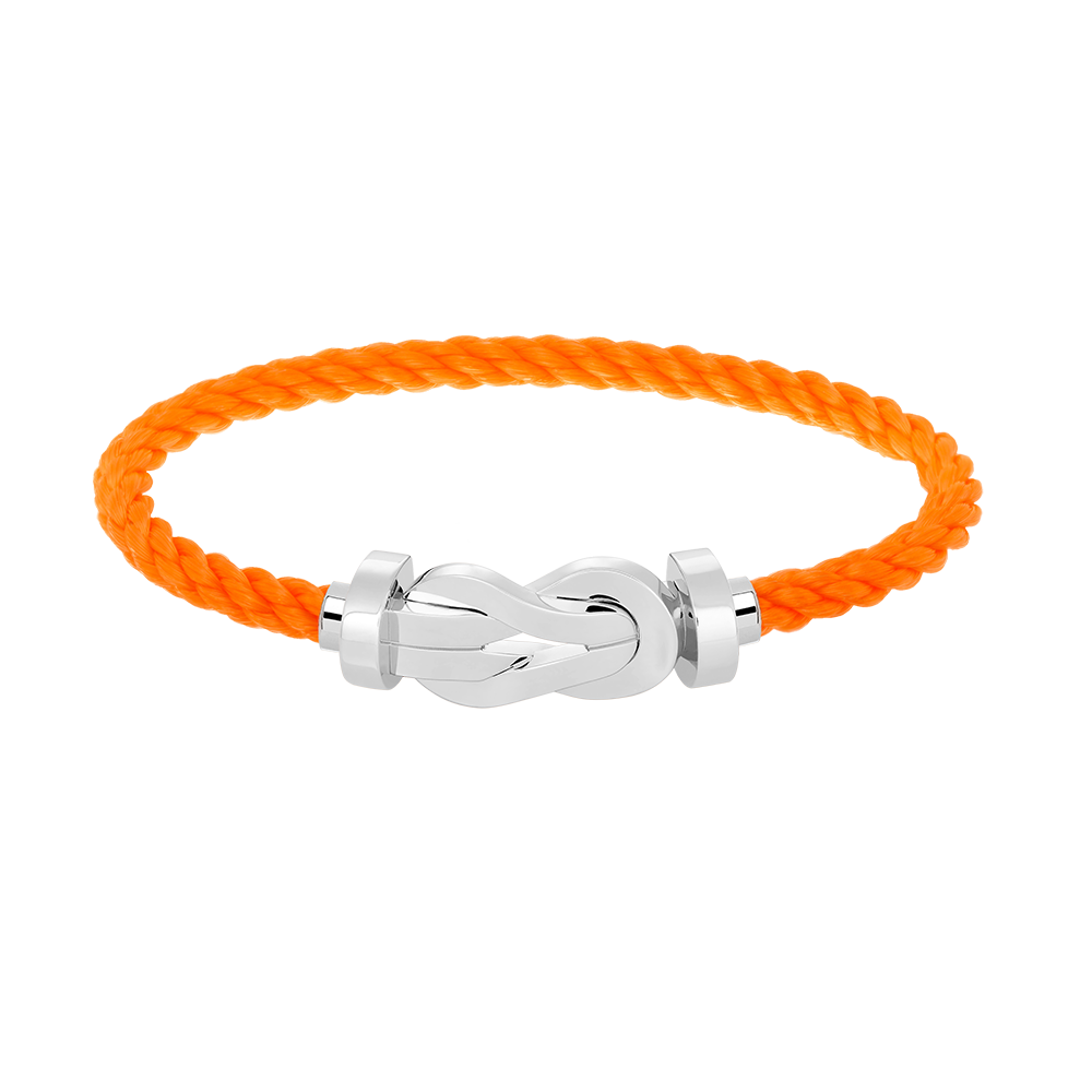 [AM]LARGE 8-FIGURE BUCKLE BRACELET - WHITE GOLD