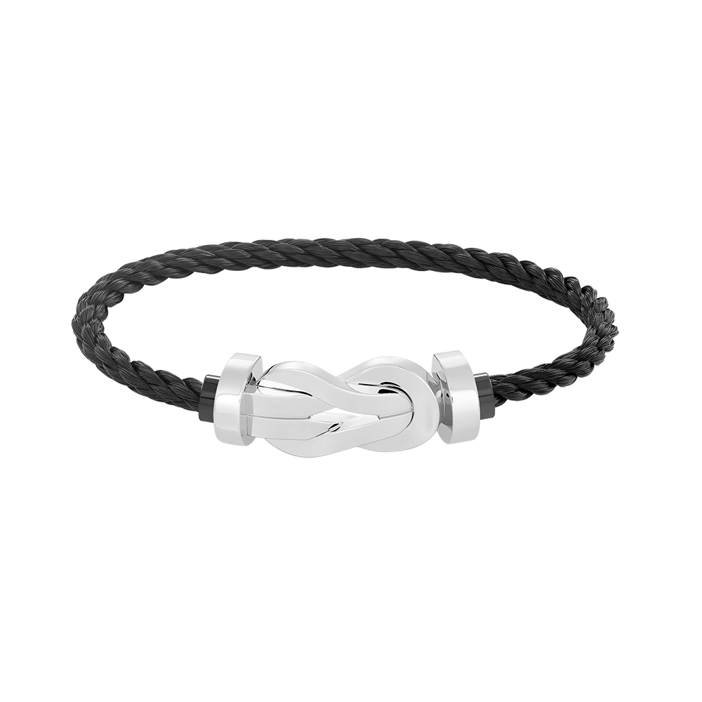 [AM]LARGE 8-FIGURE BUCKLE BRACELET - WHITE GOLD