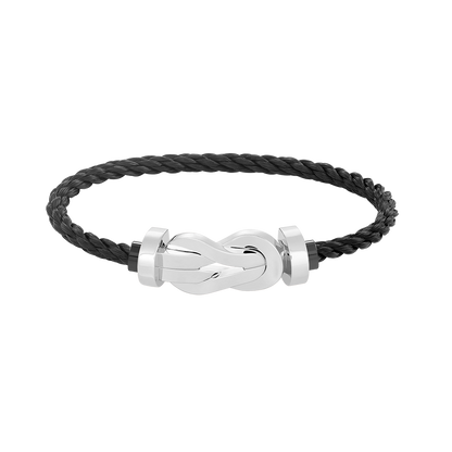 [AM]LARGE 8-FIGURE BUCKLE BRACELET - WHITE GOLD
