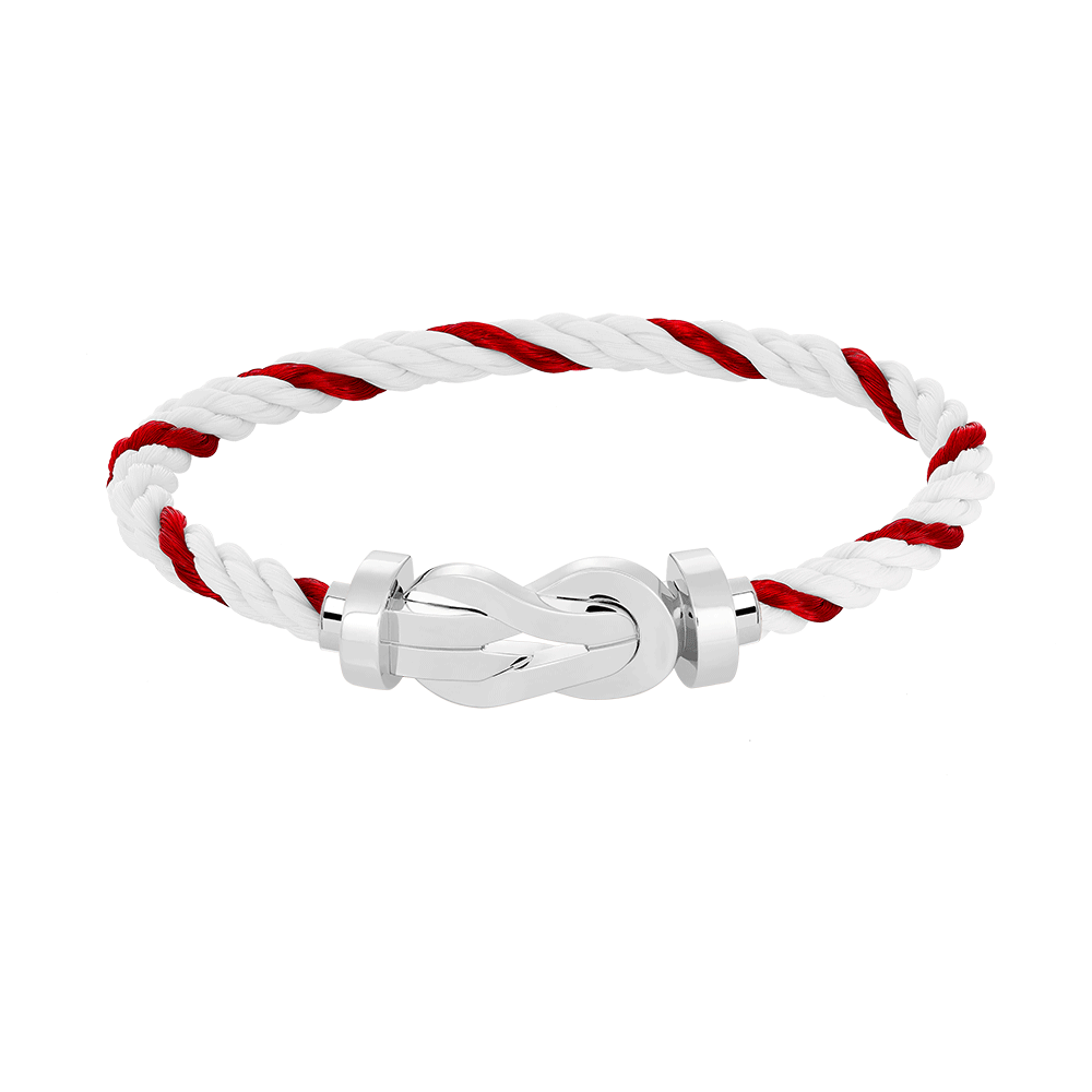 [AM]LARGE 8-FIGURE BUCKLE BRACELET - WHITE GOLD