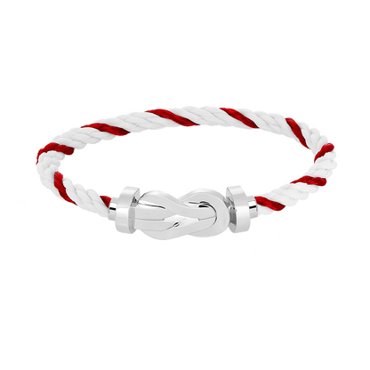 [AM]LARGE 8-FIGURE BUCKLE BRACELET - WHITE GOLD
