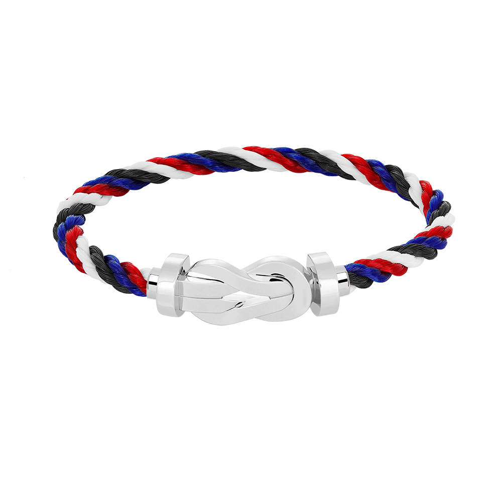 [AM]LARGE 8-FIGURE BUCKLE BRACELET - WHITE GOLD