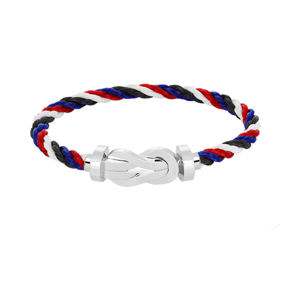 [AM]LARGE 8-FIGURE BUCKLE BRACELET - WHITE GOLD