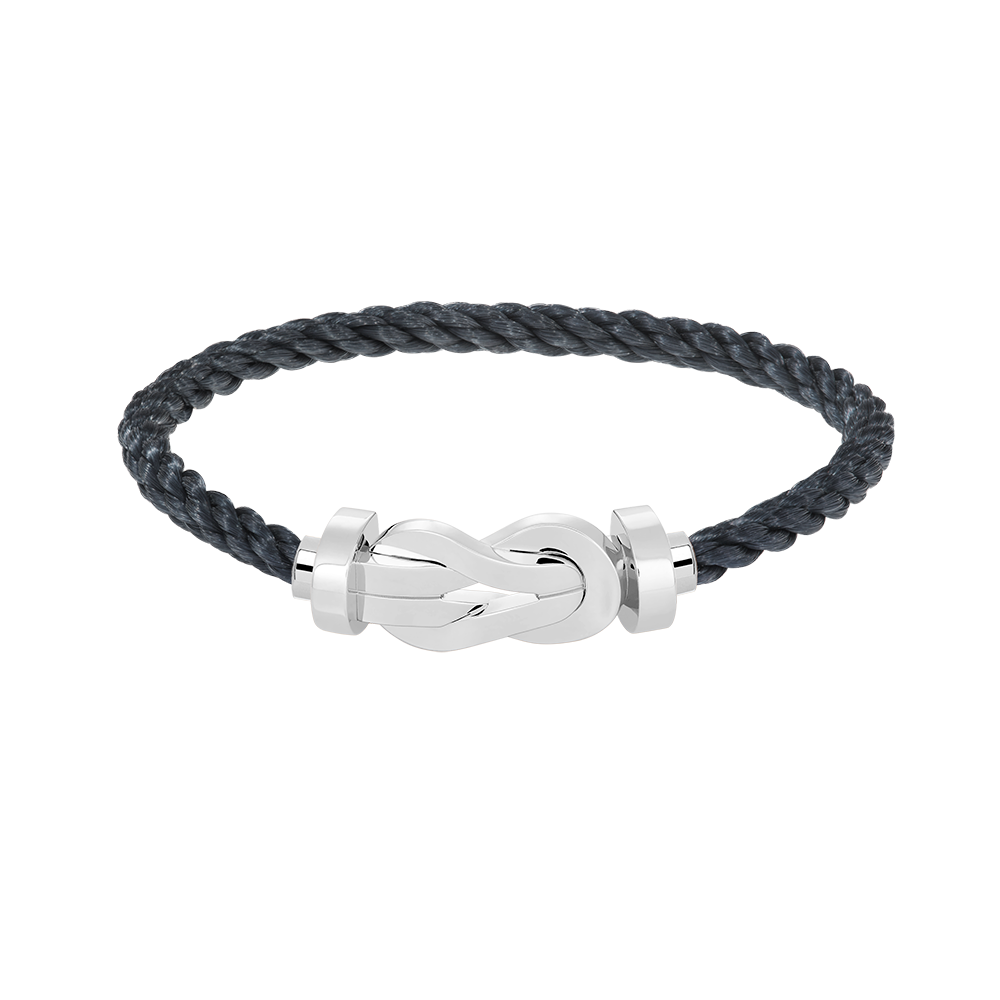 [AM]LARGE 8-FIGURE BUCKLE BRACELET - WHITE GOLD