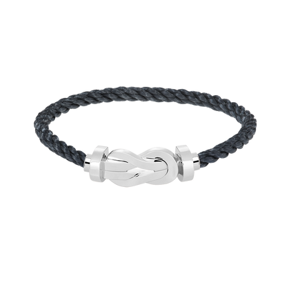 [AM]LARGE 8-FIGURE BUCKLE BRACELET - WHITE GOLD