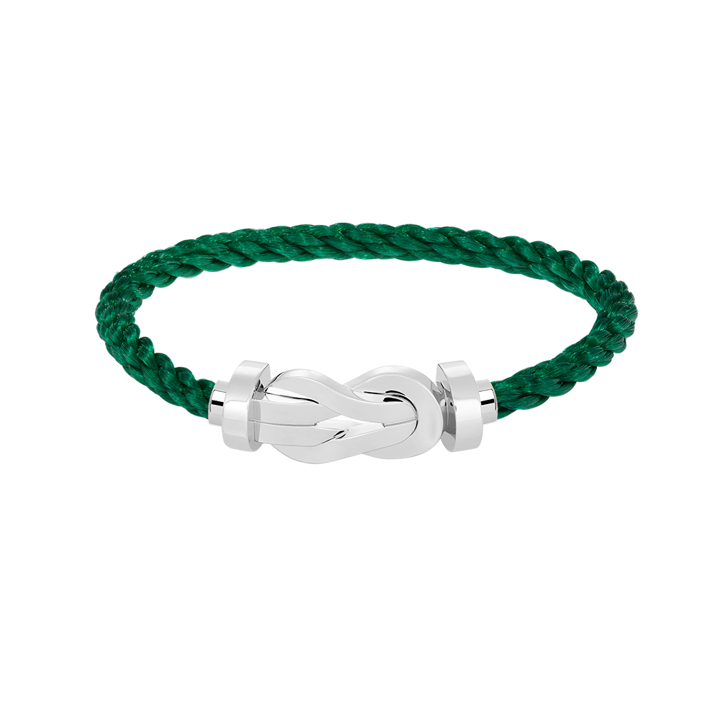 [AM]LARGE 8-FIGURE BUCKLE BRACELET - WHITE GOLD