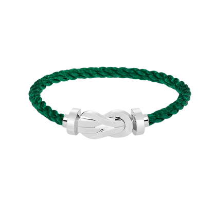 [AM]LARGE 8-FIGURE BUCKLE BRACELET - WHITE GOLD