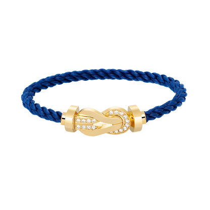[AM]LARGE 8-FIGURE BUCKLE HALF DIAMOND BRACELET - GOLD