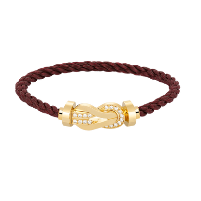 [AM]LARGE 8-FIGURE BUCKLE HALF DIAMOND BRACELET - GOLD