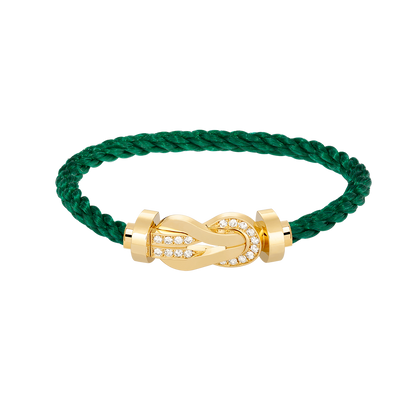 [AM]LARGE 8-FIGURE BUCKLE HALF DIAMOND BRACELET - GOLD