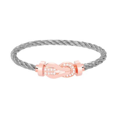 [AM]LARGE 8-FIGURE BUCKLE HALF DIAMOND BRACELET - ROSE GOLD