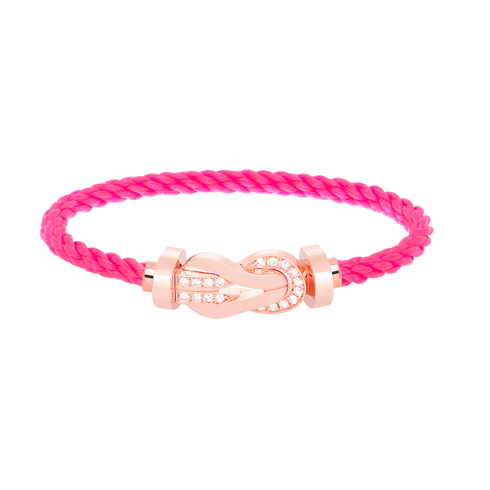 [AM]LARGE 8-FIGURE BUCKLE HALF DIAMOND BRACELET - ROSE GOLD