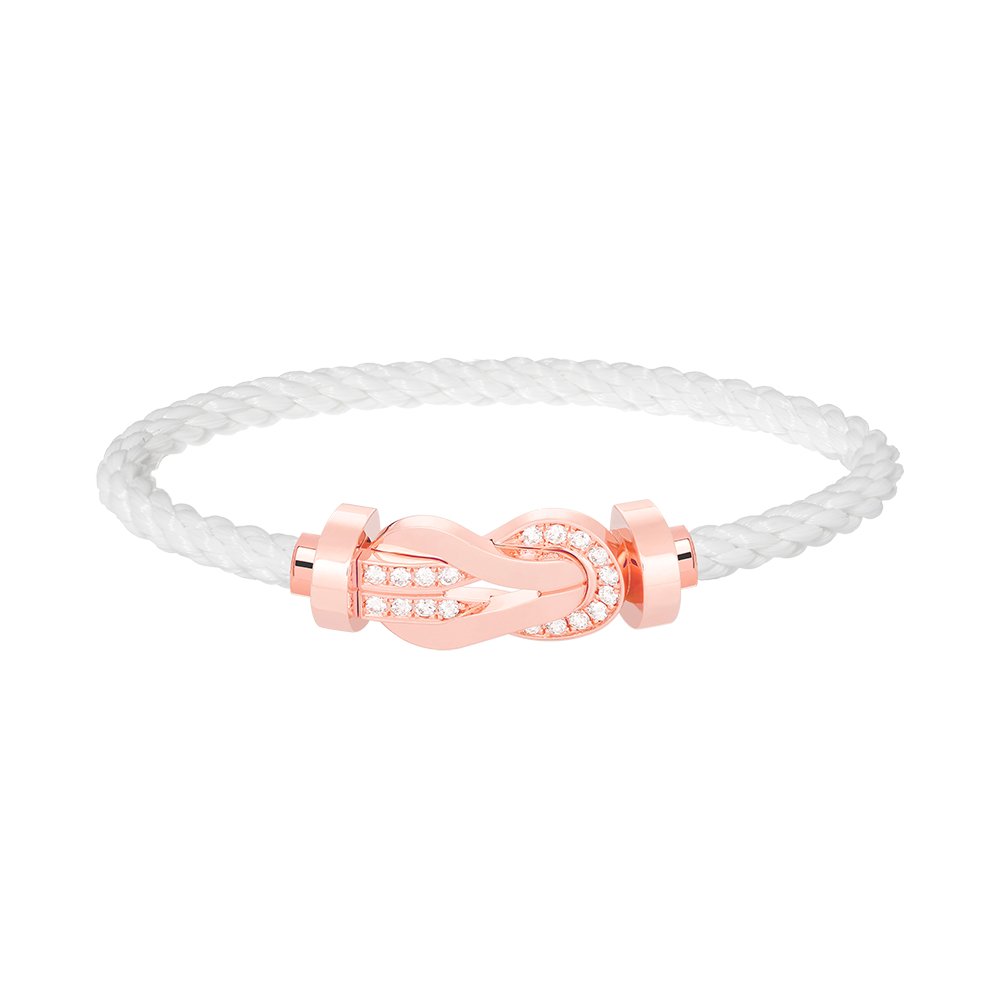 [AM]LARGE 8-FIGURE BUCKLE HALF DIAMOND BRACELET - ROSE GOLD