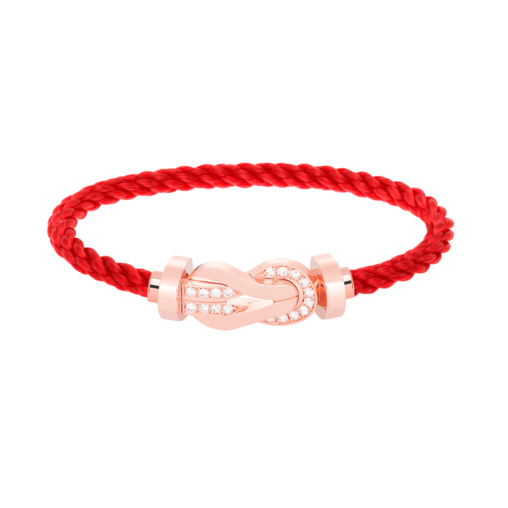 [AM]LARGE 8-FIGURE BUCKLE HALF DIAMOND BRACELET - ROSE GOLD