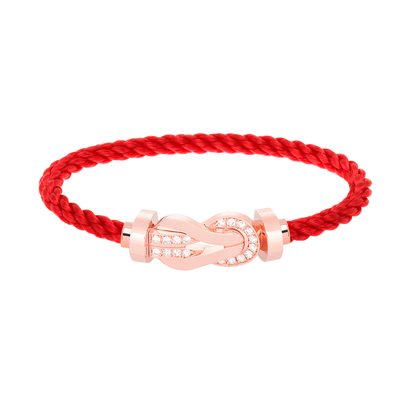 [AM]LARGE 8-FIGURE BUCKLE HALF DIAMOND BRACELET - ROSE GOLD