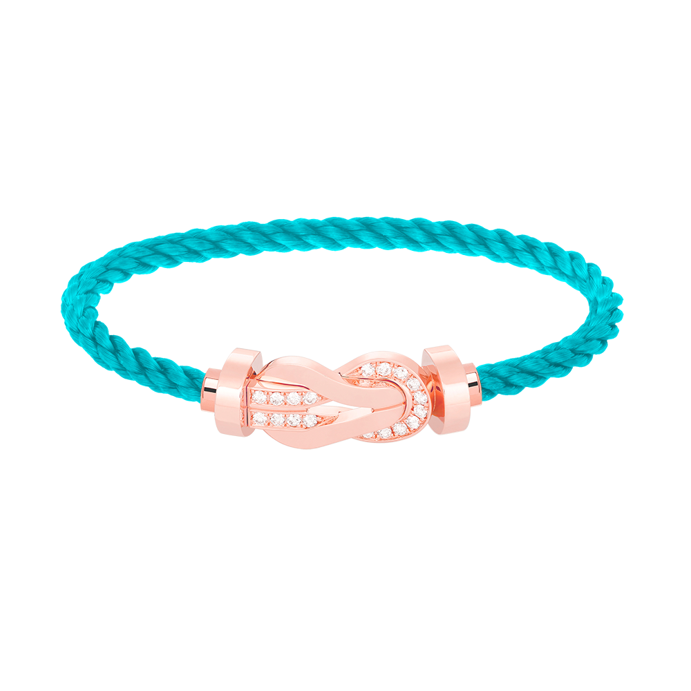 [AM]LARGE 8-FIGURE BUCKLE HALF DIAMOND BRACELET - ROSE GOLD