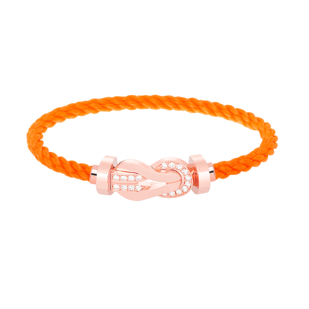 [AM]LARGE 8-FIGURE BUCKLE HALF DIAMOND BRACELET - ROSE GOLD
