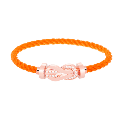 [AM]LARGE 8-FIGURE BUCKLE HALF DIAMOND BRACELET - ROSE GOLD