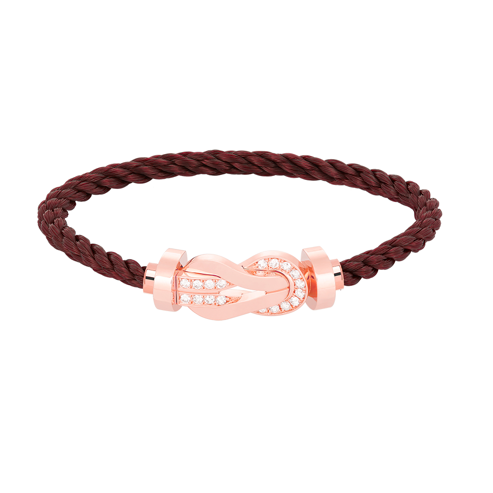 [AM]LARGE 8-FIGURE BUCKLE HALF DIAMOND BRACELET - ROSE GOLD