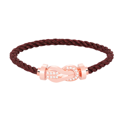 [AM]LARGE 8-FIGURE BUCKLE HALF DIAMOND BRACELET - ROSE GOLD