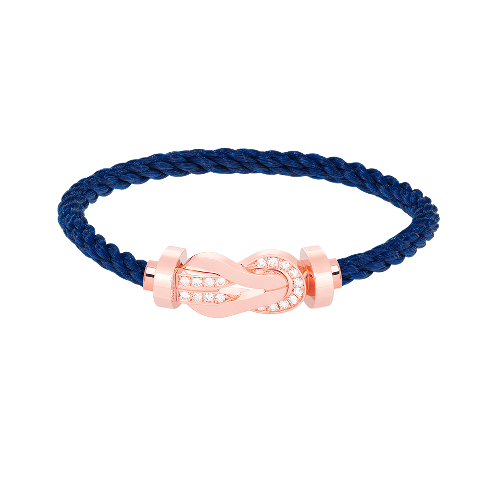 [AM]LARGE 8-FIGURE BUCKLE HALF DIAMOND BRACELET - ROSE GOLD