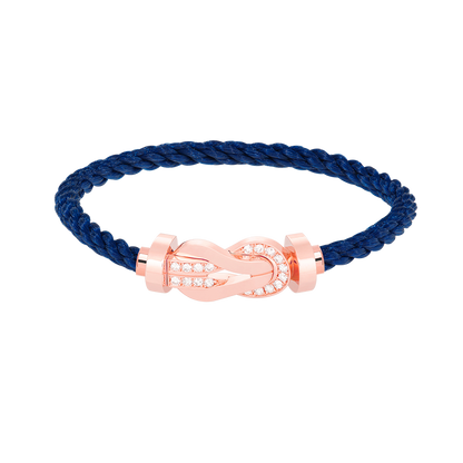 [AM]LARGE 8-FIGURE BUCKLE HALF DIAMOND BRACELET - ROSE GOLD