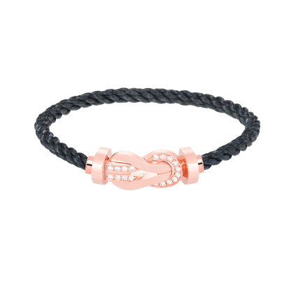 [AM]LARGE 8-FIGURE BUCKLE HALF DIAMOND BRACELET - ROSE GOLD