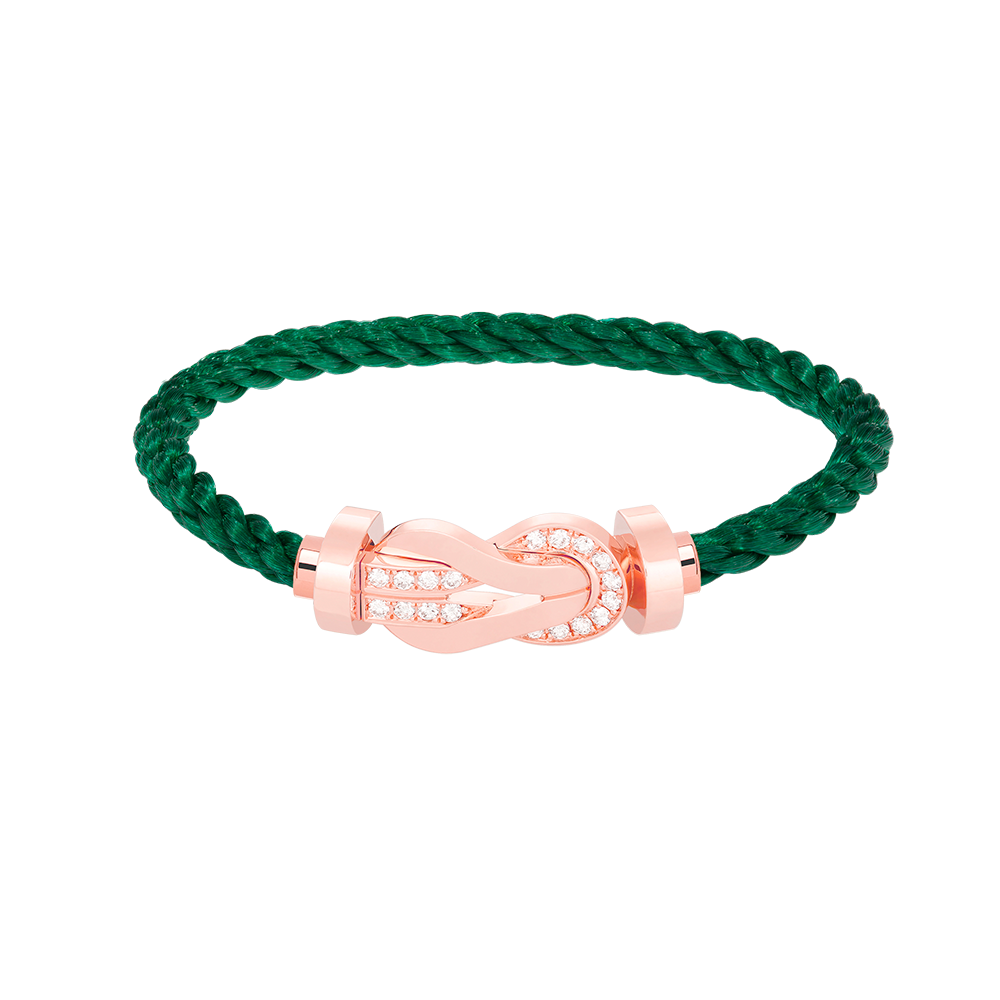 [AM]LARGE 8-FIGURE BUCKLE HALF DIAMOND BRACELET - ROSE GOLD