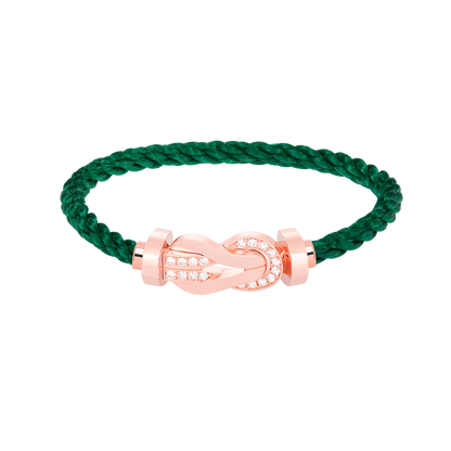 [AM]LARGE 8-FIGURE BUCKLE HALF DIAMOND BRACELET - ROSE GOLD