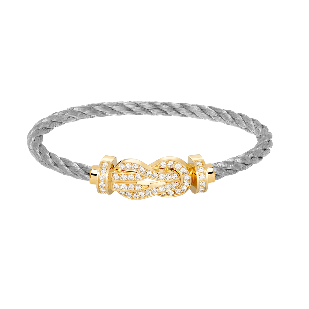 [AM]LARGE 8-FIGURE BUCKLE FULL DIAMOND BRACELET - GOLD