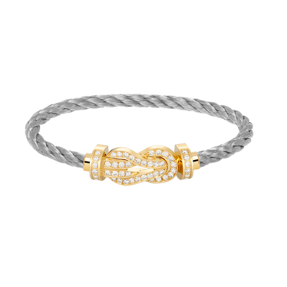 [AM]LARGE 8-FIGURE BUCKLE FULL DIAMOND BRACELET - GOLD