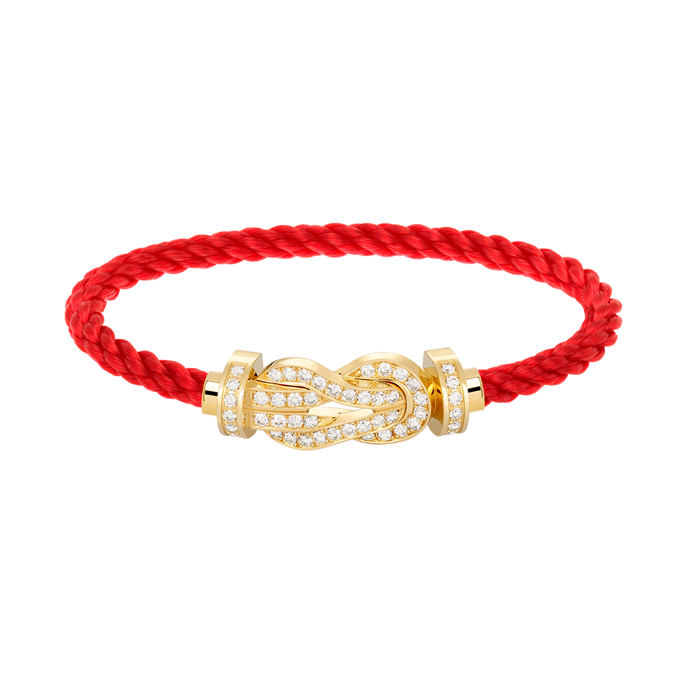 [AM]LARGE 8-FIGURE BUCKLE FULL DIAMOND BRACELET - GOLD
