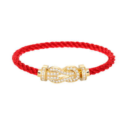 [AM]LARGE 8-FIGURE BUCKLE FULL DIAMOND BRACELET - GOLD