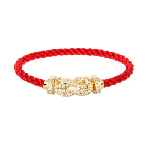 [AM]LARGE 8-FIGURE BUCKLE FULL DIAMOND BRACELET - GOLD