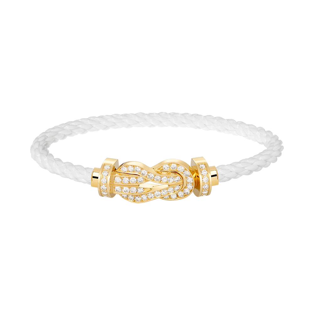[AM]LARGE 8-FIGURE BUCKLE FULL DIAMOND BRACELET - GOLD