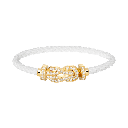 [AM]LARGE 8-FIGURE BUCKLE FULL DIAMOND BRACELET - GOLD