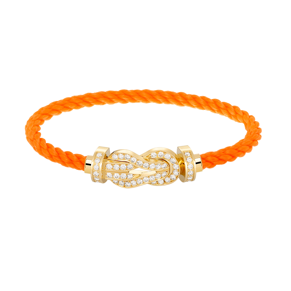 [AM]LARGE 8-FIGURE BUCKLE FULL DIAMOND BRACELET - GOLD