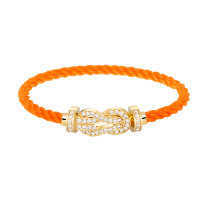 [AM]LARGE 8-FIGURE BUCKLE FULL DIAMOND BRACELET - GOLD