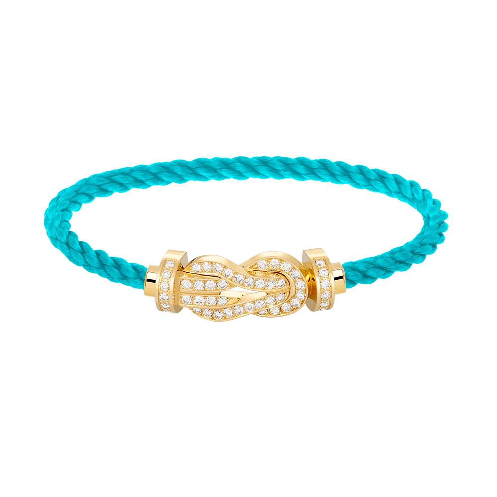 [AM]LARGE 8-FIGURE BUCKLE FULL DIAMOND BRACELET - GOLD