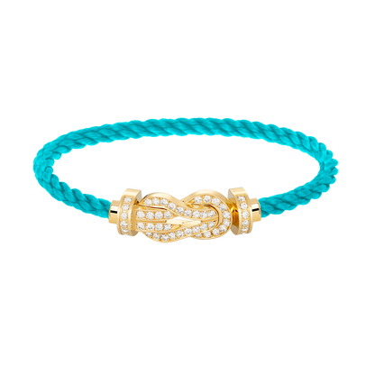 [AM]LARGE 8-FIGURE BUCKLE FULL DIAMOND BRACELET - GOLD