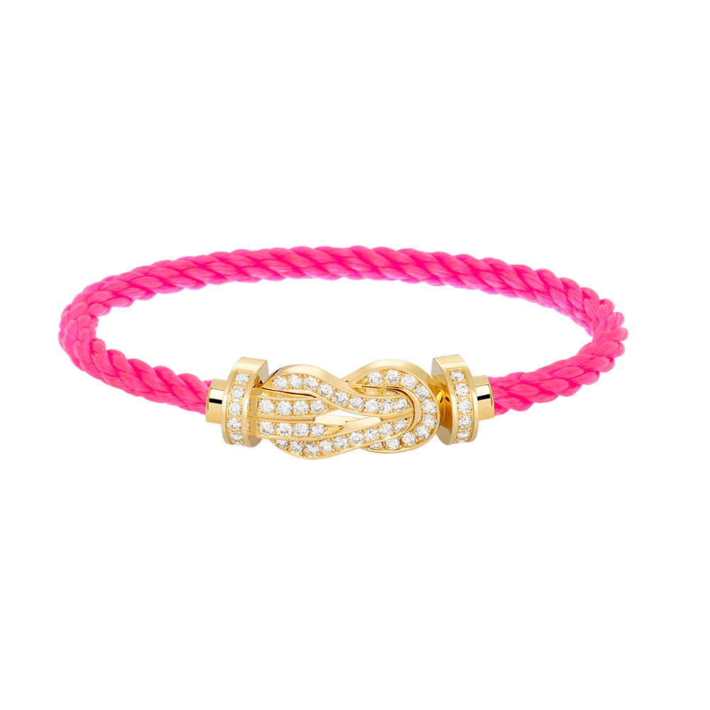 [AM]LARGE 8-FIGURE BUCKLE FULL DIAMOND BRACELET - GOLD