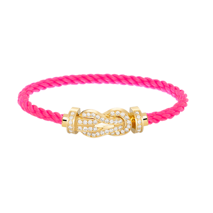 [AM]LARGE 8-FIGURE BUCKLE FULL DIAMOND BRACELET - GOLD