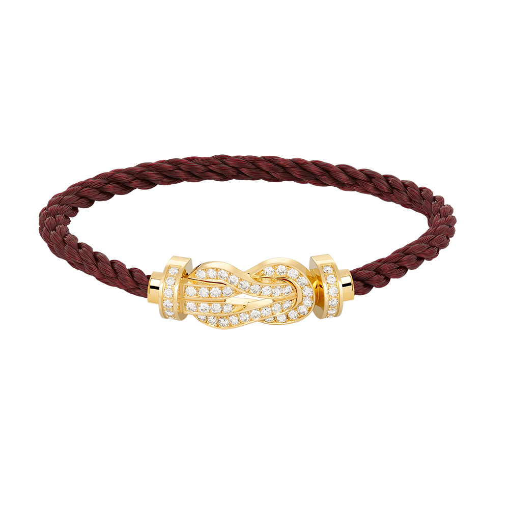 [AM]LARGE 8-FIGURE BUCKLE FULL DIAMOND BRACELET - GOLD