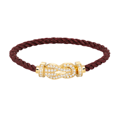 [AM]LARGE 8-FIGURE BUCKLE FULL DIAMOND BRACELET - GOLD