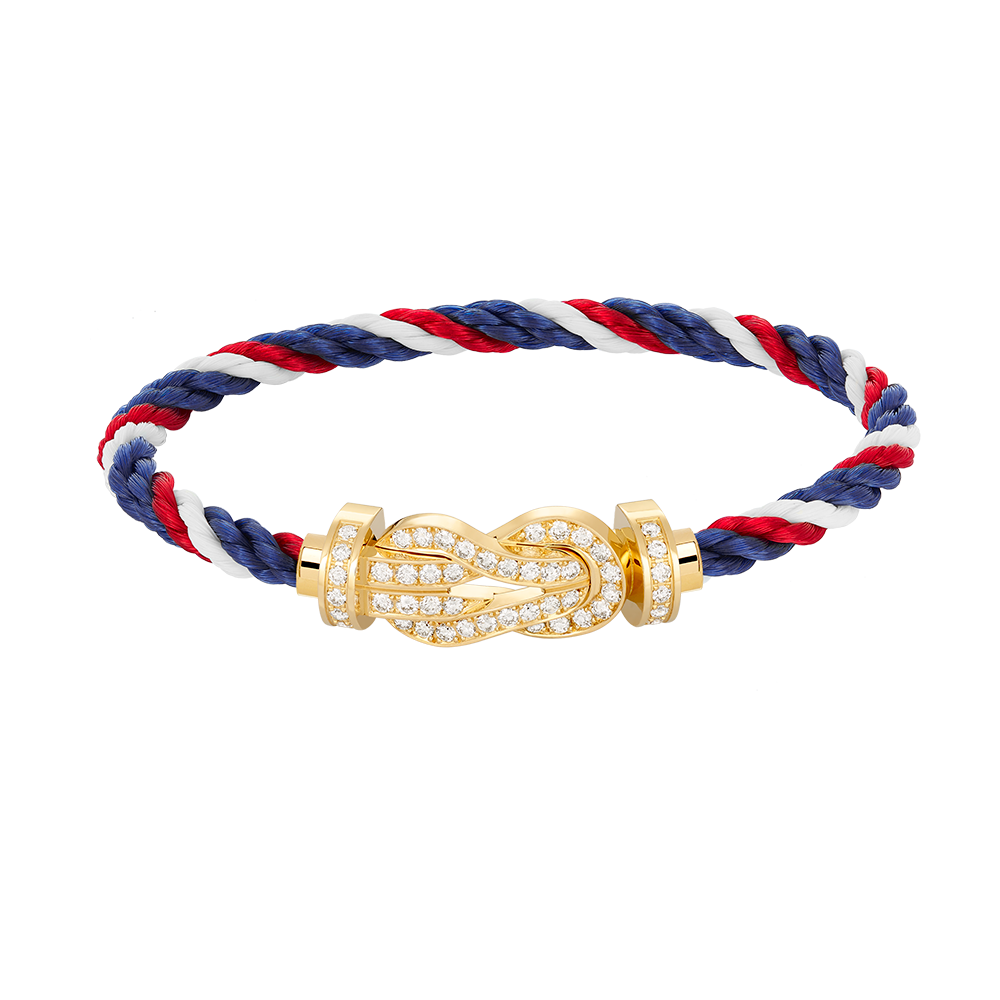 [AM]LARGE 8-FIGURE BUCKLE FULL DIAMOND BRACELET - GOLD